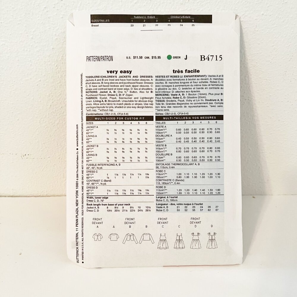 Butterick Sewing Pattern B4715 - Picture 2 of 3